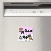 Leuke Yorkie Clean / Vuile Vaatwasser Magnet (Insitu (Vaatwasser))