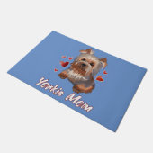 Leuke Yorkie moeder illustratie Yorkshire terrier Deurmat (Schuin)