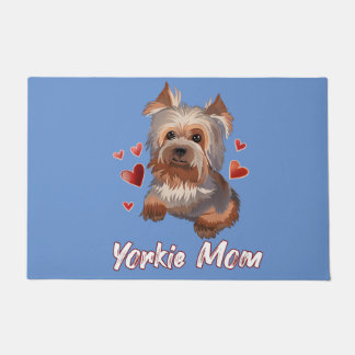 Leuke Yorkie moeder illustratie Yorkshire terrier Deurmat