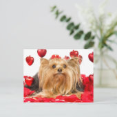 Leuke Yorkie Valentijn Feestdagenkaart (Staand voorkant)