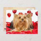 Leuke Yorkie Valentijn Feestdagenkaart (Voorkant / Achterkant)