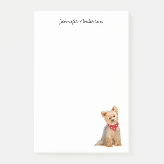 Leuke Yorkie waterverf gepersonaliseerd Post-it® Notes (Voorkant)