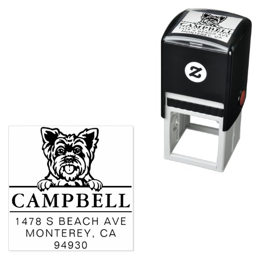 Leuke Yorkshire Custom Dog Adres Stamp Zelfinktende Stempel (In situ)
