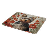 Leuke Yorkshire Terrier Botanische rode papaver Snijplank (Hoek)