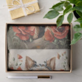 Leuke Yorkshire Terrier Botanische rode papaver Tissuepapier (Geschenk)