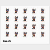 Leuke Yorkshire Terrier draagt een zonnebril Ronde Sticker (Vel)