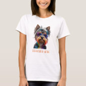 Leuke Yorkshire Terrier draagt een zonnebril T-shirt (Voorkant)