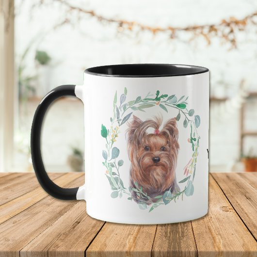 Leuke Yorkshire Terrier Krans Koffie Mok