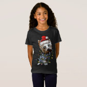 Leuke Yorkshire Terrier Santa Kerstboom Lichten T-shirt (Voorkant volledig)