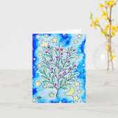 leuke Yule kaart (Gele Bloem)