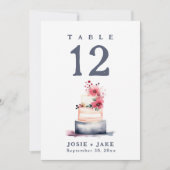 Leuke zachte bruidstaart Tafelnummer Zitenkaart (Voorkant)