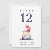 Leuke zachte bruidstaart Tafelnummer Zitenkaart (Achterkant)