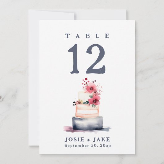 Leuke zachte bruidstaart Tafelnummer Zitenkaart (Achterkant)