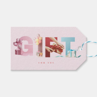 Leuke Zachte Roze Cadeautekst Maskering Typografie Cadeaulabel