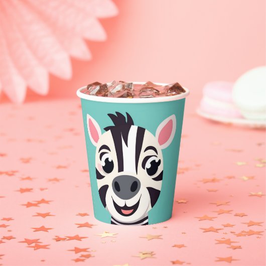 Leuke Zebra Face safari dierentuin Wild oerwoud Ve Papieren Bekers (Insitu)