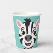 Leuke Zebra Face safari dierentuin Wild oerwoud Ve Papieren Bekers (Achterkant)