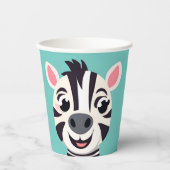 Leuke Zebra Face safari dierentuin Wild oerwoud Ve Papieren Bekers (Voorkant)