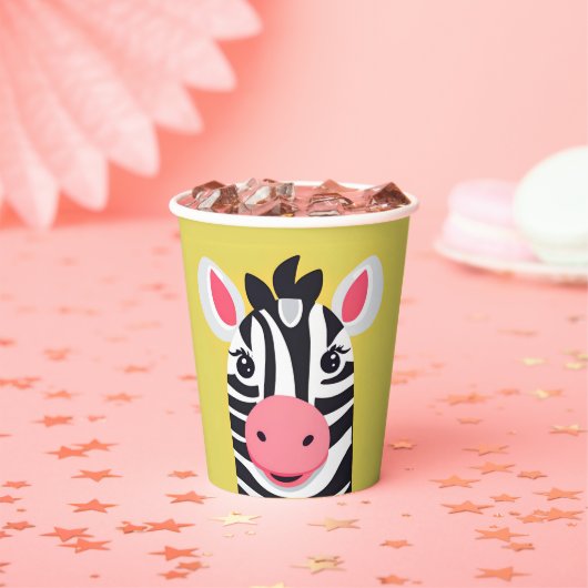 Leuke Zebra Face safari dierentuin Wild oerwoud Ve Papieren Bekers (Insitu)