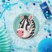 Leuke Zebra Face safari Wild oerwoud Verjaardagsfe Papieren Bordje (Feest)
