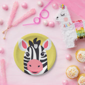 Leuke Zebra Face safari Wild oerwoud Verjaardagsfe Papieren Bordje (Feest)