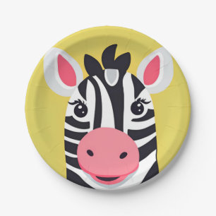 Leuke Zebra Face safari Wild oerwoud Verjaardagsfe Papieren Bordje