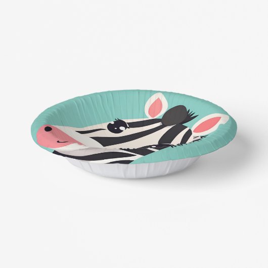 Leuke Zebra Face safari Wild oerwoud Verjaardagsfe Papieren Kommen (Gebogen)