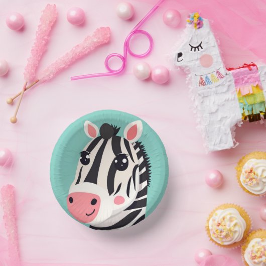 Leuke Zebra Face safari Wild oerwoud Verjaardagsfe Papieren Kommen (Feest)