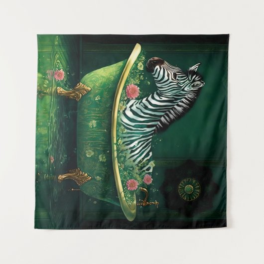 Leuke Zebra in een bad Wandkleed (Voorkant (horizontaal))