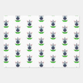 Leuke Zebra Kids Verjaardagssafari Dierenpatroon Inpakpapier Vel (Voorkant 2)