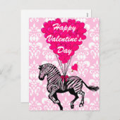 Leuke zebra kinderen Valentijns Feestdagenkaart (Voorkant / Achterkant)
