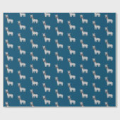 Leuke Zebra Zoo Dieren Zwart Wit Blauw Cadeaupapier (Vlak)