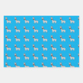 Leuke Zebra Zoo Dieren Zwart Wit Blauw Inpakpapier Vel (Voorkant 3)