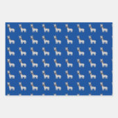 Leuke Zebra Zoo Dieren Zwart Wit Blauw Inpakpapier Vel (Voorkant 2)