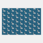 Leuke Zebra Zoo Dieren Zwart Wit Blauw Inpakpapier Vel (Voorkant)