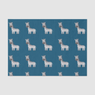 Leuke Zebra Zoo Dieren Zwart Wit Blauw Tissuepapier