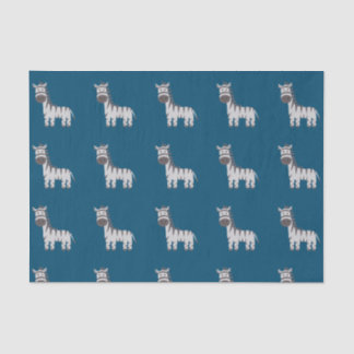 Leuke Zebra Zoo Dieren Zwart Wit Blauw Tissuepapier
