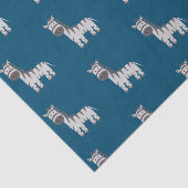 Leuke Zebra Zoo Dieren Zwart Wit Blauw Tissuepapier (Detail)