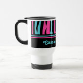 Leuke zebraprint punk in hete roze, zwart en blauw reisbeker (Links)
