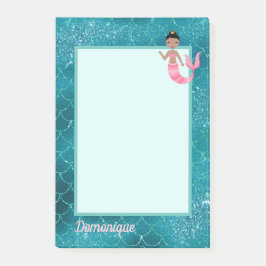 Leuke Zeemeermin in Roze met Aqua Scales Post-it® Notes