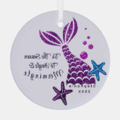 Leuke zeemeermin kerstversiering glas ornament (Achterkant)