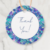 Leuke zeemeermin kleine meisjes verjaardagsfeestje bedankjes labels (Voorkant)