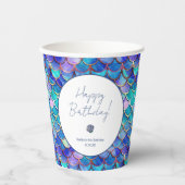 Leuke zeemeermin kleine meisjes verjaardagsfeestje papieren bekers (Voorkant)