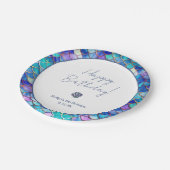 Leuke zeemeermin kleine meisjes verjaardagsfeestje papieren bordje (Gekanteld)