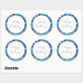 Leuke zeemeermin kleine meisjes verjaardagsfeestje ronde sticker (Vel)