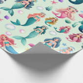 Leuke Zeemeermin Meisjes Sealife Fantasy Sprookjes Cadeaupapier (Hoek)