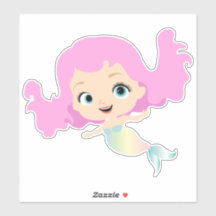 Leuke zeemeermin met roze haar