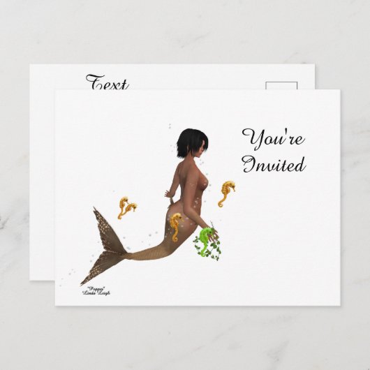 Leuke zeemeermin met zeepaardjes Briefkaart (Voorkant / Achterkant)