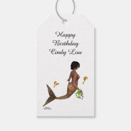 Leuke zeemeermin met zeepaardjes cadeau Label Cadeaulabel