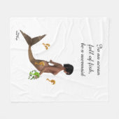 Leuke zeemeermin met zeepaardjes fleece deken (Voorkant (Horizontaal))