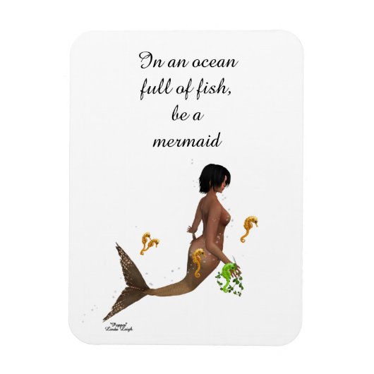 Leuke zeemeermin met zeepaardjes Flexibele fotomag Magneet (Verticaal)